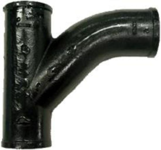 Picture of 3" No-hub Sanitary-tee Long-turn (wye + 1/8 Bend)