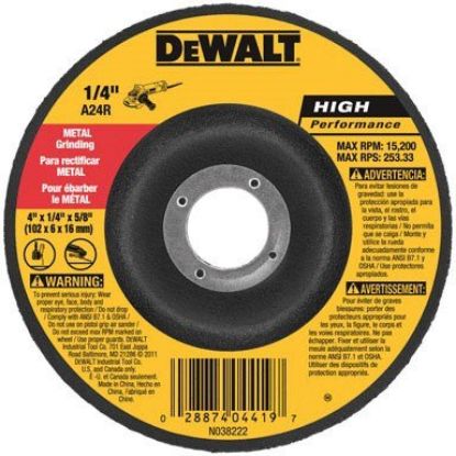 Picture of 4" X 1/4" Type-27 Depressed-Center Metal Grinding-Wheel 5/8" Arbor
