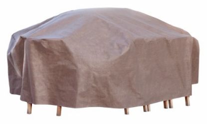 Picture of Duckcover 127" Cappuccino Oval Table & Patio-Chair-Cover
