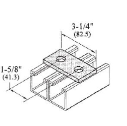 Picture of 1-5/8 Splice-Plate 2-hole Galvanized Steel 1-5/8 X 3-1/4"