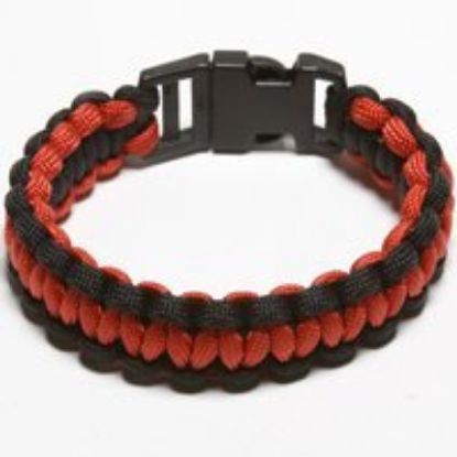 Picture of Parachute-Cord Survival Bracelet Black/Red Medium