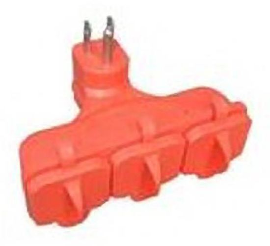 Picture of Orange Grounded Adapter With Rainproof Covers UL Listed Bulk