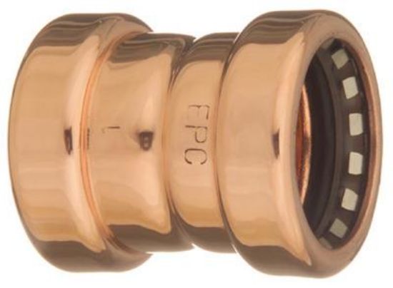 Picture of 1" CxC Tube-Coupling Push-On Fitting Wrought Permanent CU/CPVC/PEX
