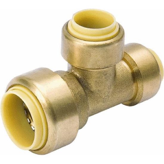Picture of 3/4 X 1/2" x 1/2" Tee Cast-Brass Push-On Fitting