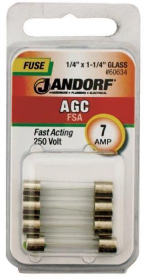 Picture of Electrical-Fuse 7amp 250-Volt Agc Glass 1/4 X 1-1/4"