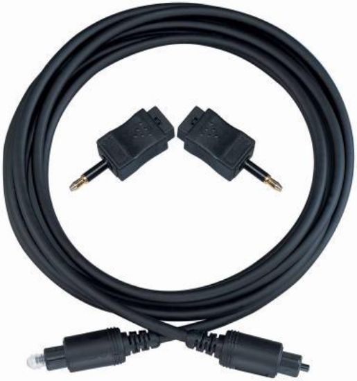 Picture of 6' Digital Optical Audio-Cable With Mini Stereo Plug Adapters