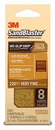 Picture of Sandblastersandpaper With No-sip Grip Backing 2-1/4 In X5-1/2 In 220-grit 8 Sheets/pk