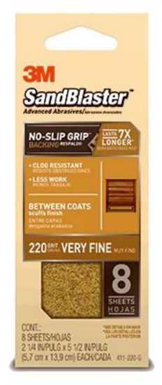 Picture of Sandblastersandpaper With No-sip Grip Backing 2-1/4 In X5-1/2 In 220-grit 8 Sheets/pk