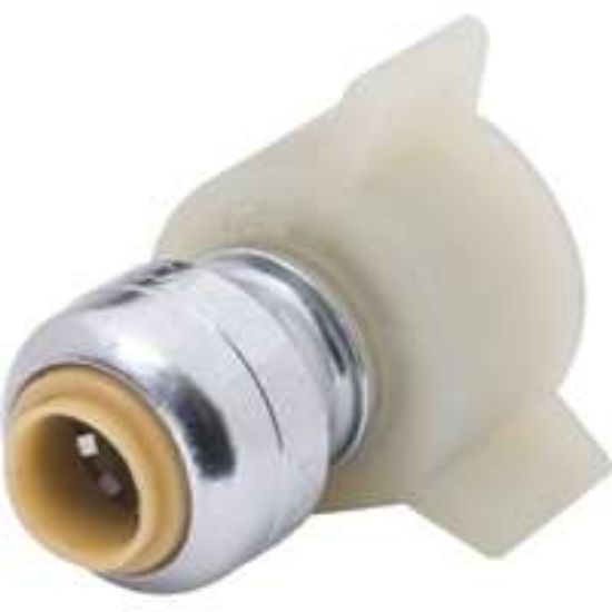 Picture of Push-Fit Tube Adapter 1/4 X 7/8 In Ball-Cock 200 Psi 200 Deg F Brass Chrome-Plated