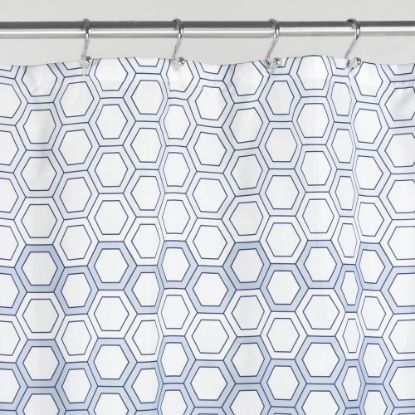 Picture of Ombre Hexagon Fabric Shower-Curtain 72" X 72" - Blue Multi