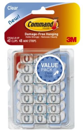 Picture of Adhesive-Mount Clear Decorating Clips With Clear Strips Value Pack