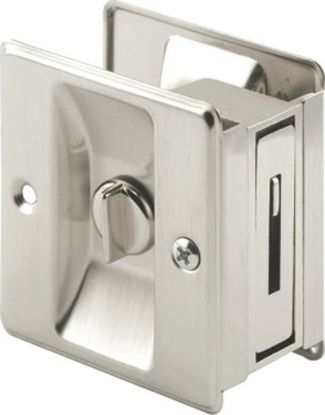 Picture of 1-3/8 X 2-3/4 Pocket-Door Privacy-Lockset Latch Satin-Nickel