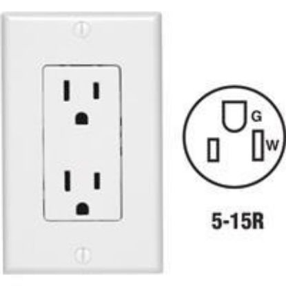 Picture of Wall-Plate 15-Amp Duplex Decorator Outlet With White