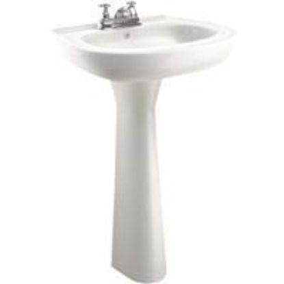Picture of 18-1/2 X 15-3/4 X 30-1/2 Jazmin White Pedestal Lavatory-Sink