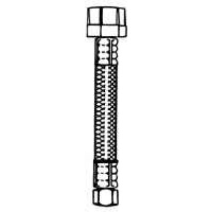 Picture of 3/8" Cmp X 7/8 Bc X 9 Toilet-Connector Braided-Stainless-Steel Plastic Nut