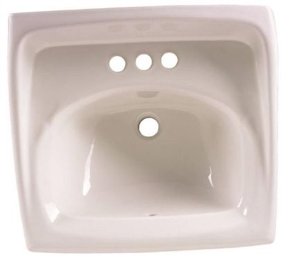 Picture of 20 X 18 Lavatory-sink Wall-mount D Shaped Bowl Backsplash White