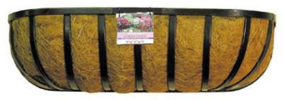 Picture of 30" Wrought-Iron Wall Trough Black Coconut-Liner 7 X 7