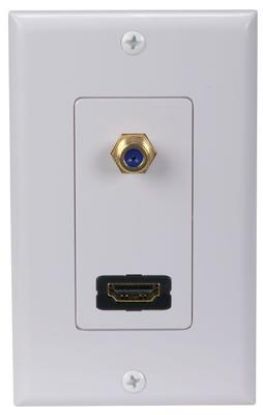 Picture of F Plug Hdmi Jack Combination White Wall-Plate
