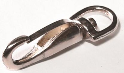 Picture of Round Swivel-Eye Spring-Snap 3/16" Opening 1/2" W 30 Lb Die-Cast-Zinc Nickel-plated