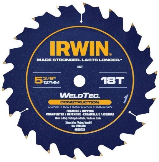 Picture of 5-3/8 18 T Rip-Cut Framing Carbide Tooth Thin-Kerf Cordless Circular-Sawblade