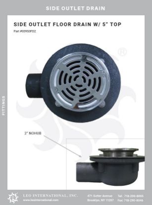 Picture of 2 No-hub Floor-drain Side Outlet 5 Chrome Top Round