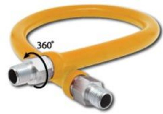 Picture of 1" X 24 Commercial Gas-Connector 360 Swivel-Ends Mesh PVC-Coated Mip X Mip