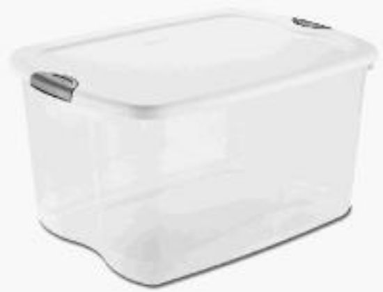 Picture of 64 Qt Latching Box Clear Plastic 13-1/2 X 23-3/4 X 16