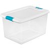 Picture of 64 Qt Latching Box Clear Plastic 13-1/2 X 23-3/4 X 16