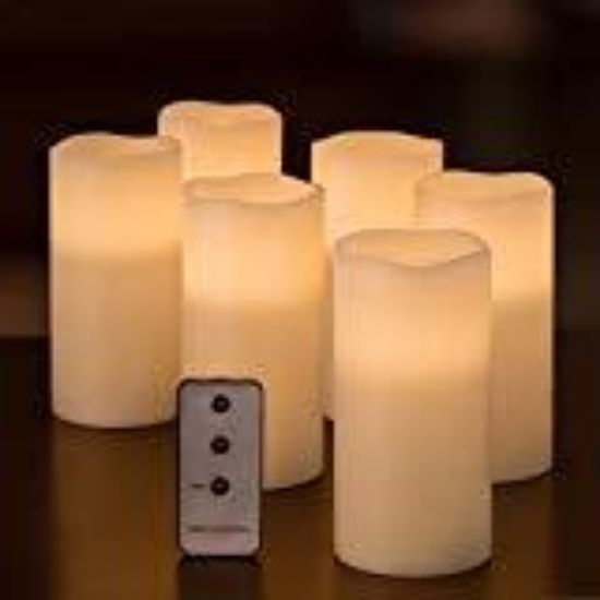 Picture of 3-in-1 Pillar Candle6 In H Fabric