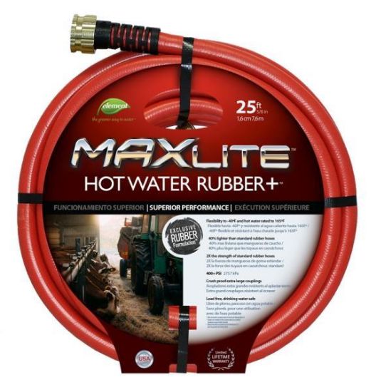 Picture of Water-Hose Hot-Water 25' Rubber 165°-F 400-Psi Potable-Water