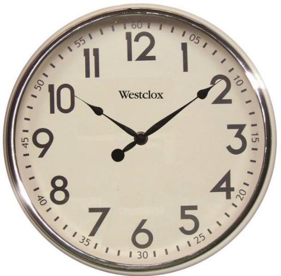 Picture of 12" Extra Thick Retro-Style Wall-Clock White One Aa Battery