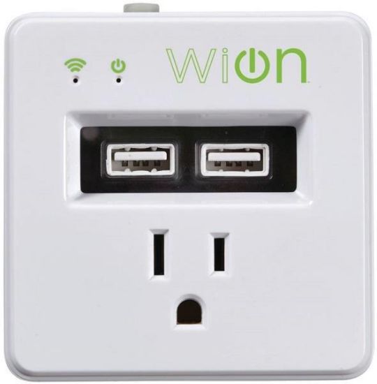 Picture of Wifi Wall Power-Tap With Single 15-Amp Receptacle 2 Usb Ports Wireless Control