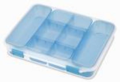 Picture of Divided Organizing Case With Removable Trays Clear 13.375 X 10.75 X 2.5