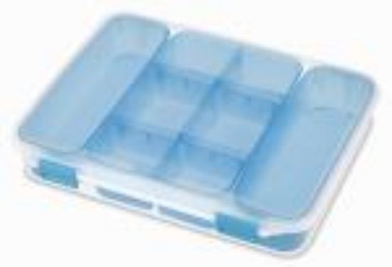 Picture of Divided Organizing Case With Removable Trays Clear 13.375 X 10.75 X 2.5