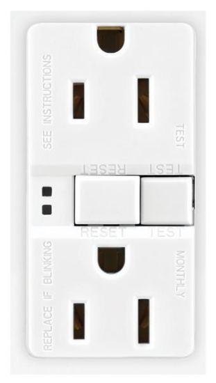 Picture of Electrical-Outlet Self-Testing 15-amp 2-pole 3-wire White
