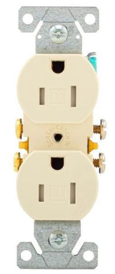 Picture of Electrical-outlet 15-amp 125-volt Duplex-receptacle 2-pole 3-wire Tamper-resistant