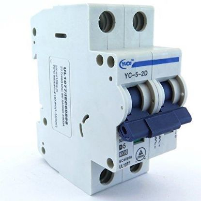 Picture of Circuit-Breaker Yuco Yc-5-2d Miniature Din Rail D Curve 277/480v 50/60hz 2-Pole (5 Amp