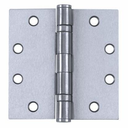 Picture of Door-Hinge Pin-Hinge 4.5" X 4.5" Satin Stainless-steel 32d-finish Ball-Bearing Non-removable Square-...