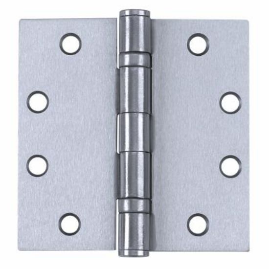 Picture of Door-Hinge Pin-Hinge 4.5" X 4.5" Satin Stainless-steel 32d-finish Ball-Bearing Non-removable Square-...