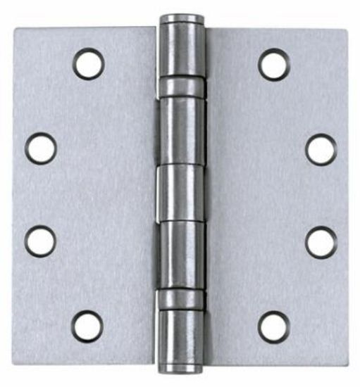 Picture of Door-Hinge 4.5" X 4.5" Satin Stainless-Steel 32D-Finish Ball-Bearing With Removable-Pin Square Corne...