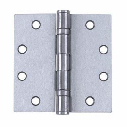 Picture of Door-Hinge Pin-Hinge 4" X 4" Satin Stainless-Steel 32D-Finish Ball-Bearing Non-removable Square-Corn...