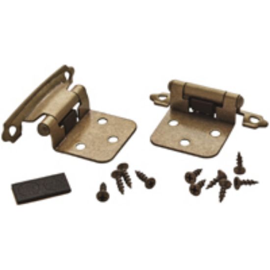 Picture of Self-closing Variable Overlay Cabinet-Hinge 2-3/4 Inch-Long Steel Burnished Brass
