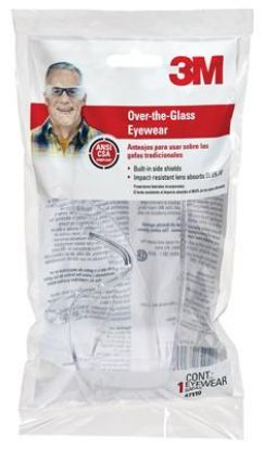 Picture of Over Eyeglasses Safety-Glasses Wrap-Around Clear Lenses Clear Frame