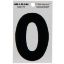 Picture of Self-Adhesive Number Mylar Black On White Reflective Square 3" 0