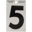 Picture of Self-Adhesive Number Mylar Black On White Reflective Square 3" 5