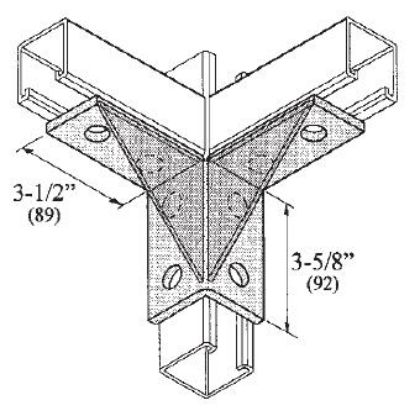 Picture of Strut Double 90° Angle Fitting 8 Holes Webbed