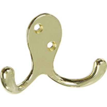 Picture of Robe-hook Double Pronged Zinc Polished Brass