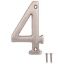 Picture of House-number Numeral 4 Zinc Die-cast Satin-nickel 4"