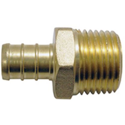 Picture of Pex Fitting Barb Male Adapter Brass ½" Pex ½" Mpt