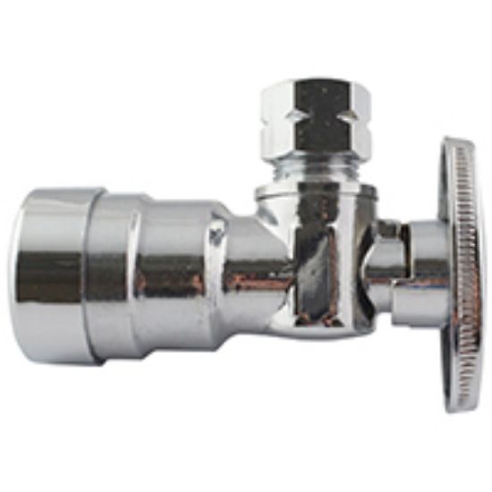 Picture of Stop-valve 1/2 X 3/8 In Push-fit X Compression Brass Chrome